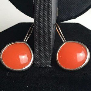 Orange Round Earrings